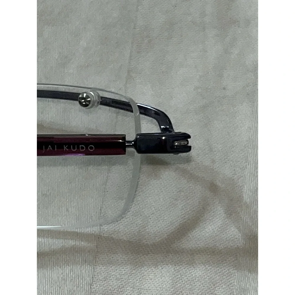 JAI KUDO OPTICAL EYEGLASSES HALF RIM PINK NEVER USED 408 M75 49-18-135